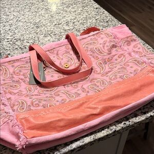 Myra Bag Pink and Orange Paisley Tote